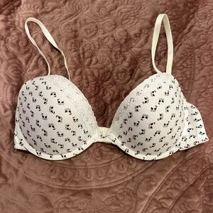 36C White kitty face Women's Bra